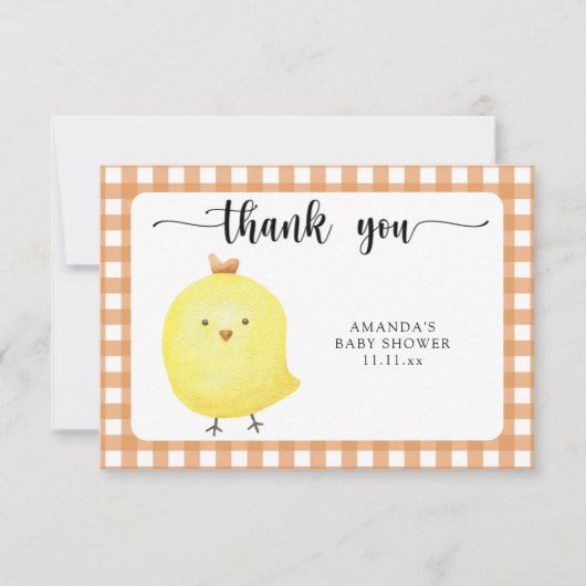 Baby shower de poulet bébé mignon merci (Devant)