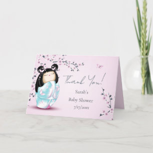 Baby shower de poupée Kokeshi Merci personnalisé