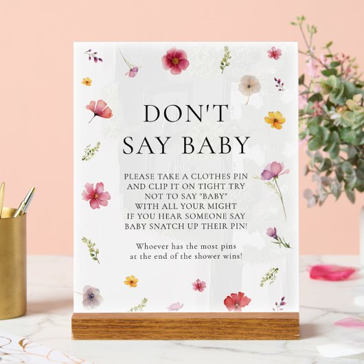Baby shower de printemps fleur sauvage ne pas dire