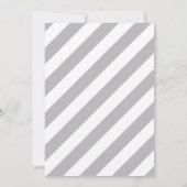 Baby shower de rayures gris éléphant Invitation (Dos)