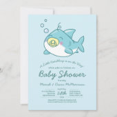 Baby shower de requin mignon Kawaii Invitation (Devant)