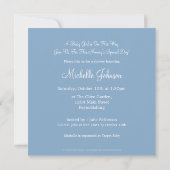 Baby shower de robe bleu petite fille Invitation 2 (Dos)