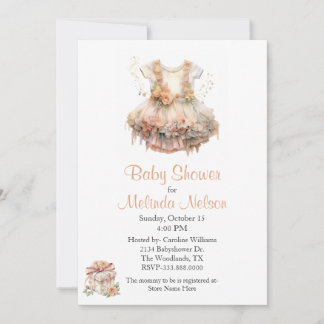 Baby shower de robe de bébé Invitation