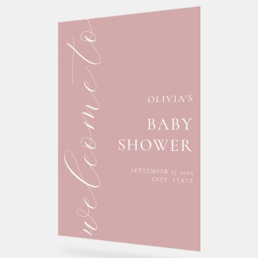 Baby shower de script de calligraphie élégant (Angle)