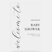 Baby shower de script de calligraphie élégant (Recto)