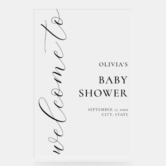 Baby shower de script de calligraphie élégant (Recto)