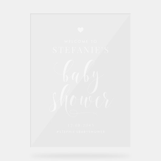 Baby shower de script en gras blanc (Recto)