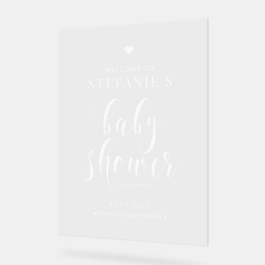 Baby shower de script en gras blanc (Angle)
