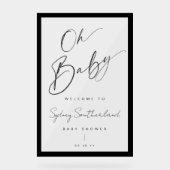 Baby shower de script minimal Oh Baby Black Brush (Recto)