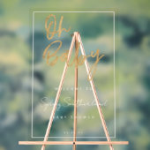 Baby shower de script minimal Oh Baby Gold Brush (Neutre)