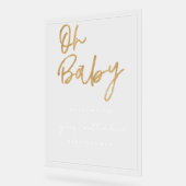 Baby shower de script minimal Oh Baby Gold Brush (Angle)