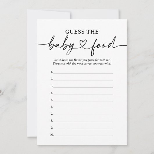 Baby shower De Script Moderne Devinez La Carte Ali (Devant)