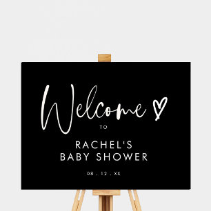 Baby shower de script moderne noir Affiche de bien