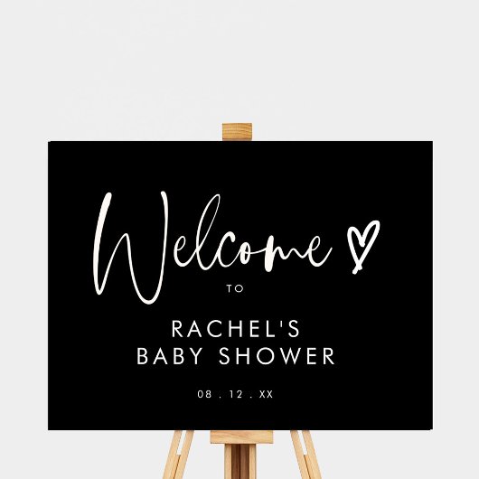 Baby shower de script moderne noir Affiche de bien