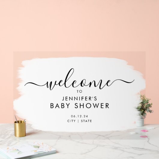 Baby shower de script moderne Peinture de bienvenu (Mariage)