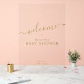 Baby shower de script moderne Welcome Gold (Mariage)