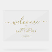 Baby shower de script moderne Welcome Gold (Recto)