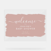 Baby shower de script moderne Welcome Paint Blush (Recto)