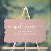 Baby shower de script moderne Welcome Paint Blush (Neutre)