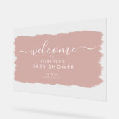 Baby shower de script moderne Welcome Paint Blush (Angle)