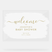 Baby shower de script moderne Welcome Peinture Bla (Recto)