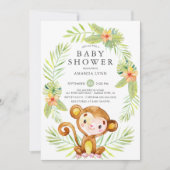 Baby shower de singe doux Invitation (Devant)