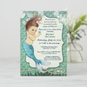 Baby shower de sirène Invitation pour fille (Debout devant)