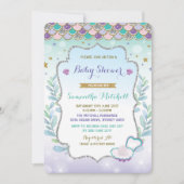 Baby shower de sirène Invitation Purple Gold Ocean (Devant)