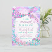 Baby shower de sirène modifiable Invitation Baby S (Debout devant)