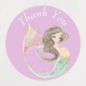 Baby shower de sirène. Sous La Mer. Étiquettes par (Design 1)