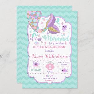 Baby shower de sirènes Invitation Baby Girl Party