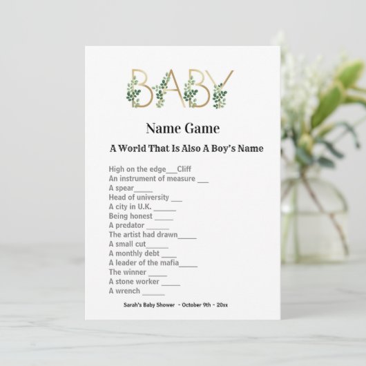 Baby shower de Slogan mignon Devant Invitation du  (Debout devant)