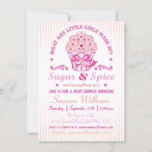 Baby shower de sucre et épices Cupcake Invitation
