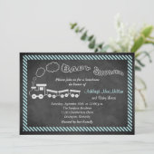Baby shower de tableau noir Invitation 2 - Bleu (Debout devant)