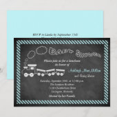 Baby shower de tableau noir Invitation 2 - Bleu (Devant / Derrière)