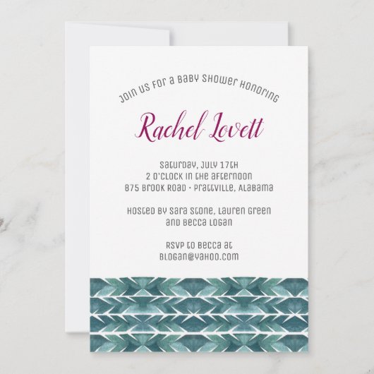 Baby shower de texture Cactus Invitation (Devant)