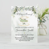 Baby shower de thé Eucalyptus vert invitation (Debout devant)