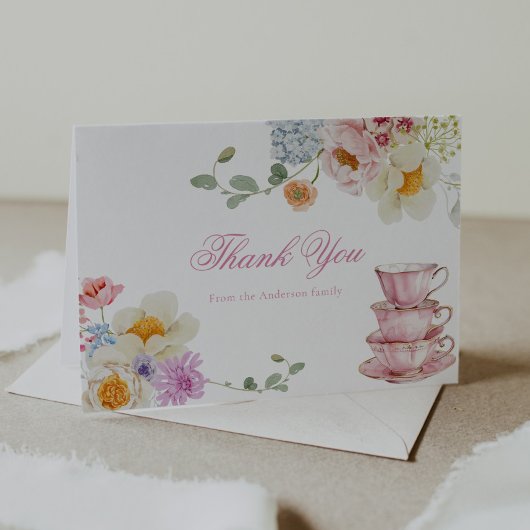 Baby shower de thé fleur sauvage Merci