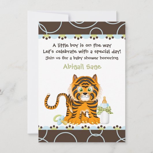 Baby shower de tigre du Bengale Invitation pour ga (Devant)