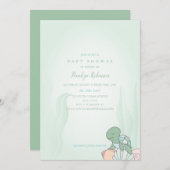 Baby shower de tortue de mer douce Invitation (Devant / Derrière)