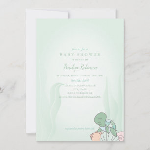 Baby shower de tortue de mer douce Invitation