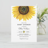 Baby shower de tournesol d'aquarelle Invitation (Debout devant)