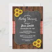 Baby shower de tournesol Invitation chalk rustique (Devant)