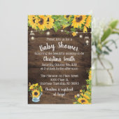 Baby shower de tournesol Invitation - Pays rustiqu (Debout devant)
