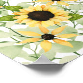 Baby shower de tournesol jaune d'automne Affiche d (Coin)