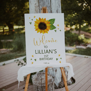 Baby shower de tournesol ou Affiche de bienvenue d