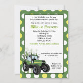 Baby shower de tracteur vert 5x7 Invitation (Devant)