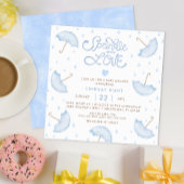 Baby shower de typographie bleu moderne Invitation