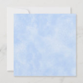 Baby shower de typographie bleu moderne Invitation (Dos)