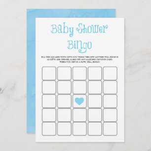 Baby shower de typographie minimaliste bleu Carte